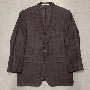 Burberry Dark Brownish Purple Checkered Blazer
